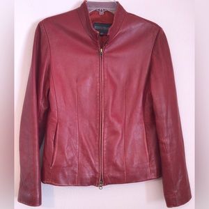 Vintage mondo pelle red leather jacket size 6